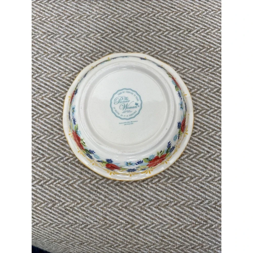 New Pioneer Woman Mini Pie Pan Stoneware Spring Bouquet 5.5